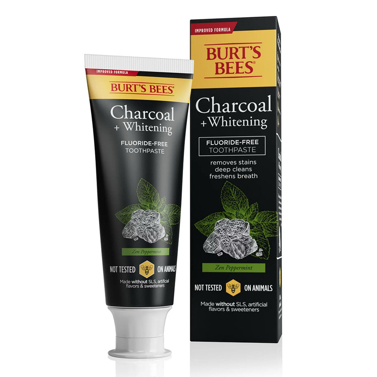 Burts Bees Charcoal and Whitening Toothpaste, Zen Peppermint, 1 Ea