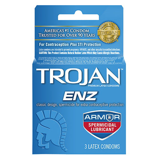 Trojan-Enz Condoms Spermicidal Lubricated Latex Condoms - 3 Ea / Pack