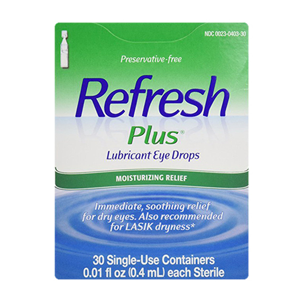 Allergan Refresh Plus Lubricant Eye Drops For Mild To Moderate Dry Eye Including Lasik Dryness, Value Size, 30 Ea