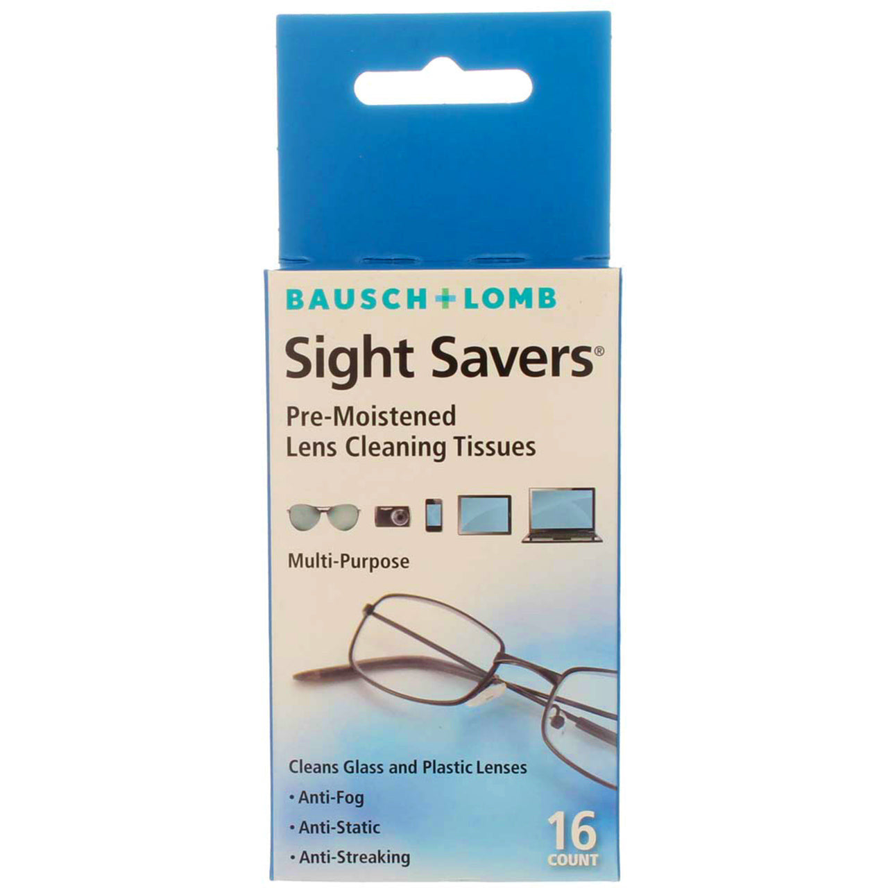 Bausch + Lomb Sight Savers Pre-Moistened Lens Cleaning Tissues, 16 Ea