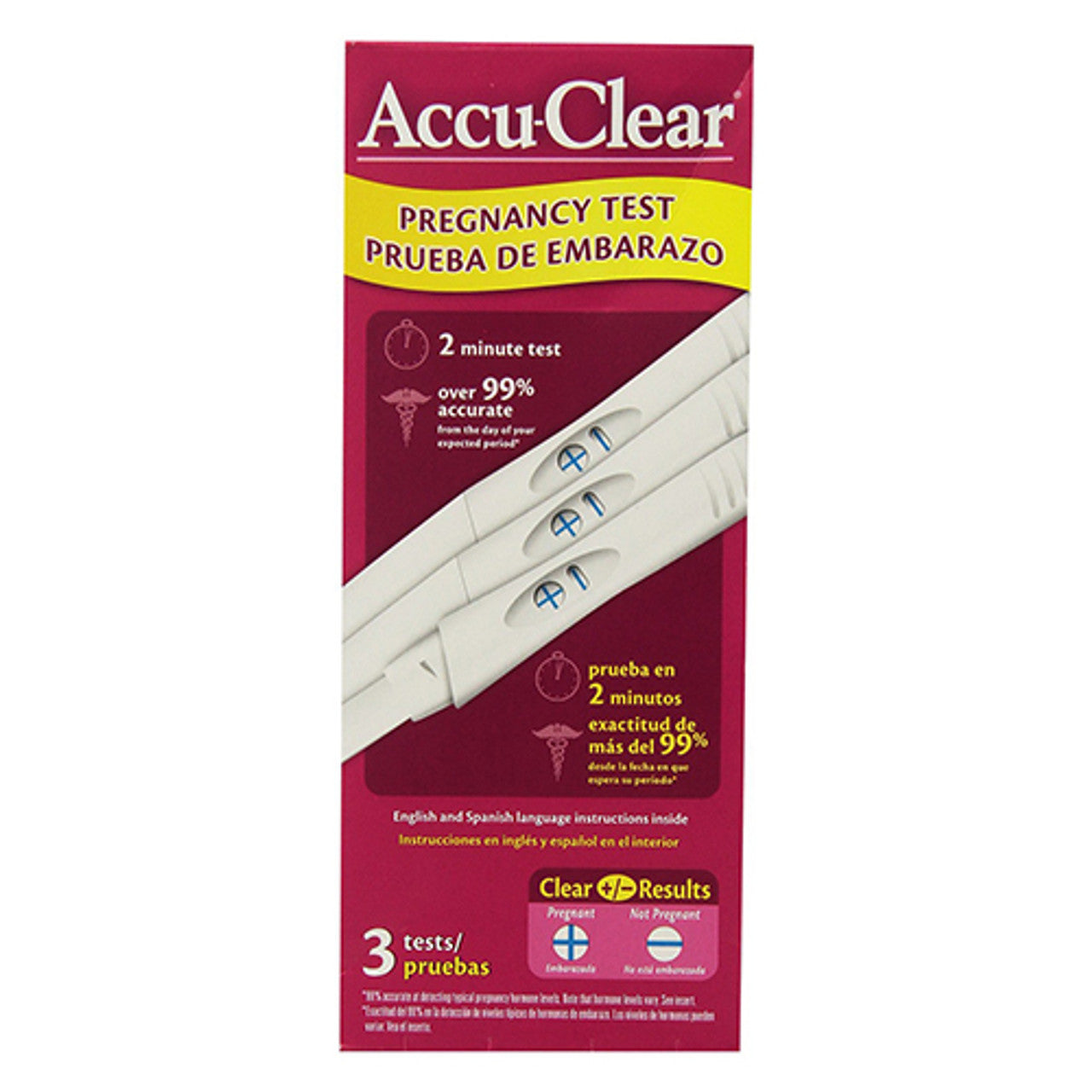 Accu Clear Pregnancy Line Test Visual Stick - 3 Ea