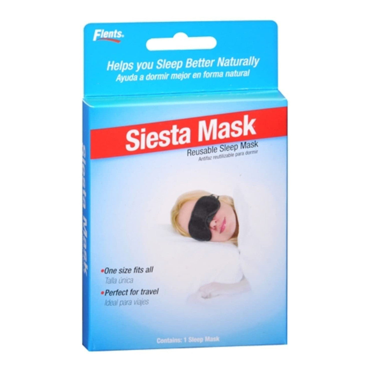 Flents Siesta Mask Reusable Sleep Eye Mask, 1 Ea
