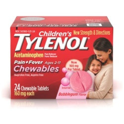 Tylenol Child Bubblegum Chewable Tab 24ct