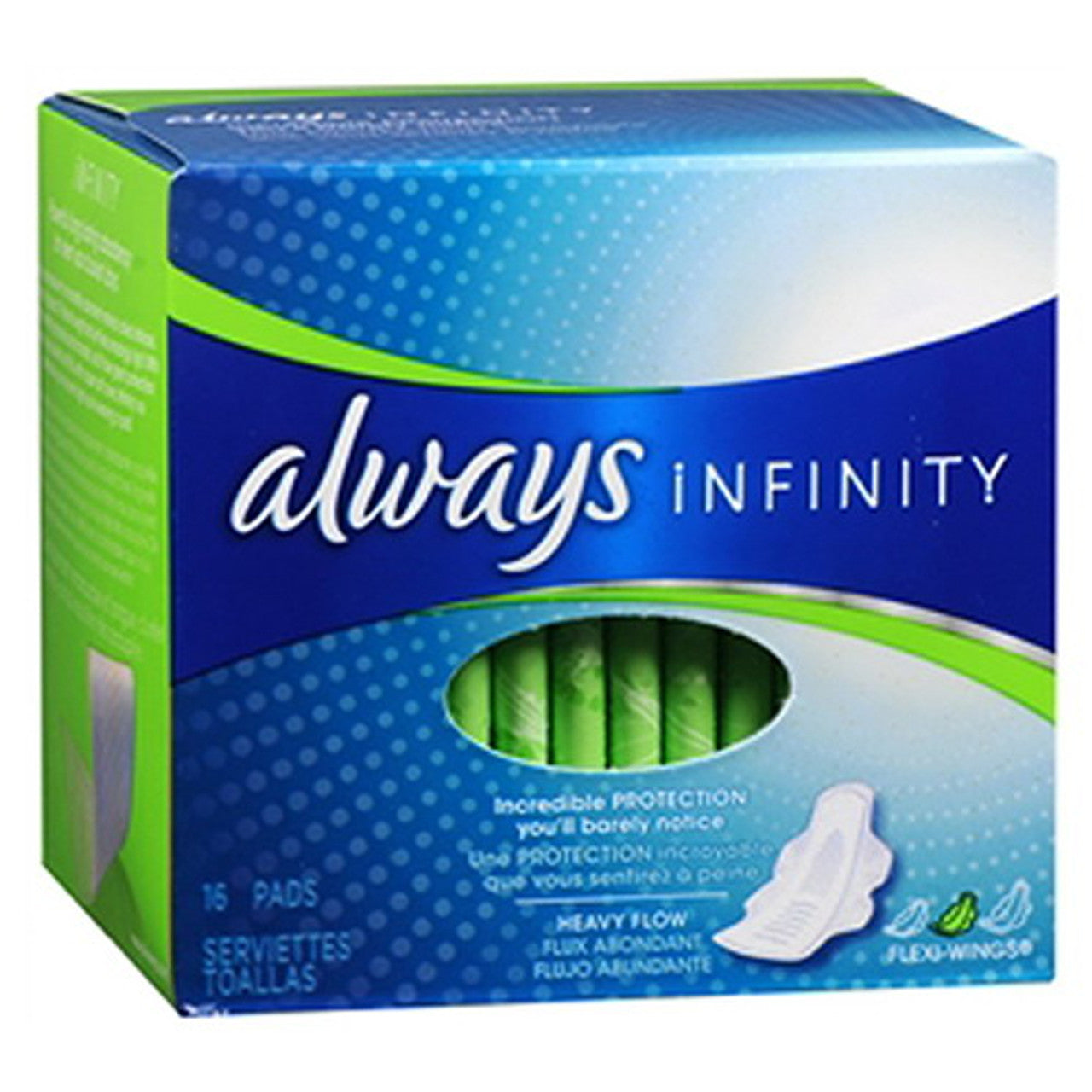 Always Infinity Heavy Flow Pads With Revolutionary Wings - 16 Pads