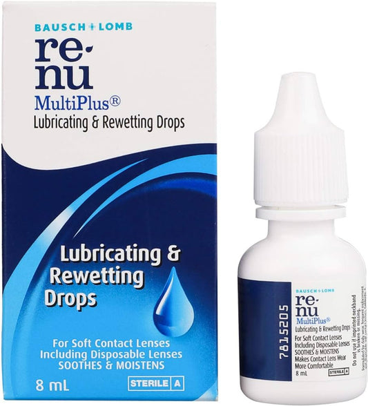 Bausch And Lomb Renu Multiplus Lubricating And Rewetting Drops, 8 Ml