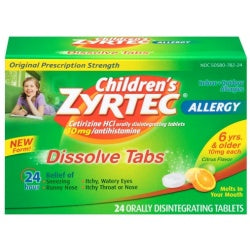 Zyrtec Child Alrgy Dislve Tab Citrus 24ct