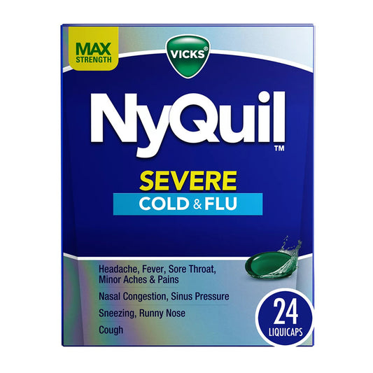 Vicks NyQuil Vapo Cool Severe Cold And Flu Congestion Tablets, 24 Ea