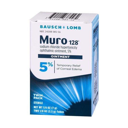 Bausch And Lomb Muro 128 Ophthalmic Eye Ointment, 5% Sterile,Twin Pack, 1 Ea