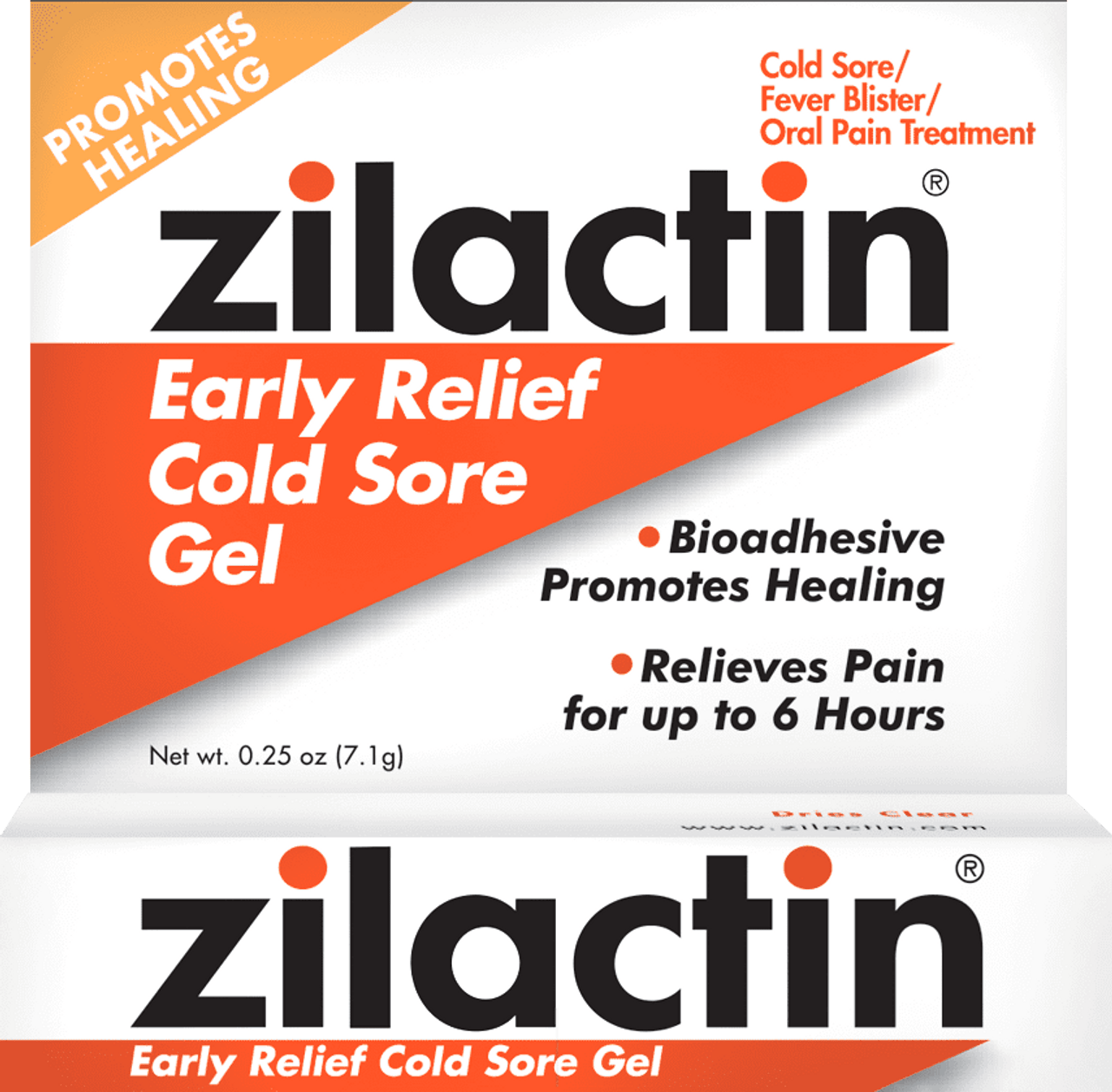 Zilactin Cold Sore Gel, Medicated Gel, 0.25 Oz