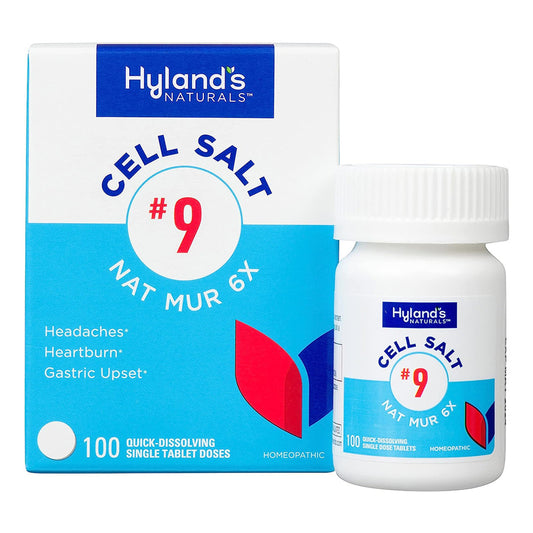 Hylands Naturals No 9 Cell Salt Nat Mur 6X Tablets, Relief of Headache, Heartburn And Bloating, 100 Ct