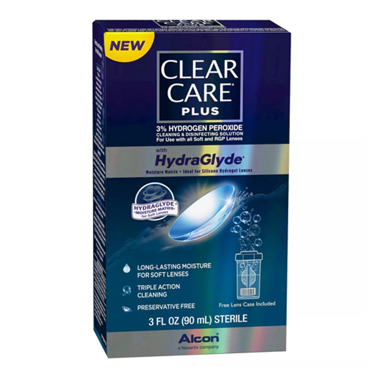 Clear CarePlus HydraGlyde Cleaning and Disinfecting Solution, 3 Oz