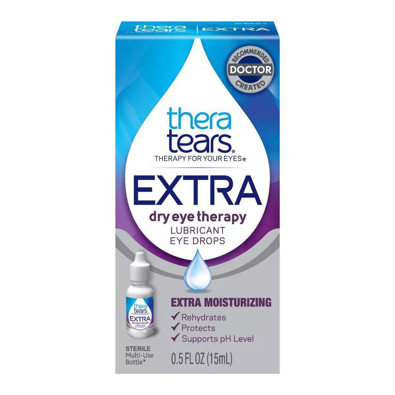 TheraTears Extra Dry Eye Therapy Lubricating Eye Drops for Dry Eyes, 0.5 Oz