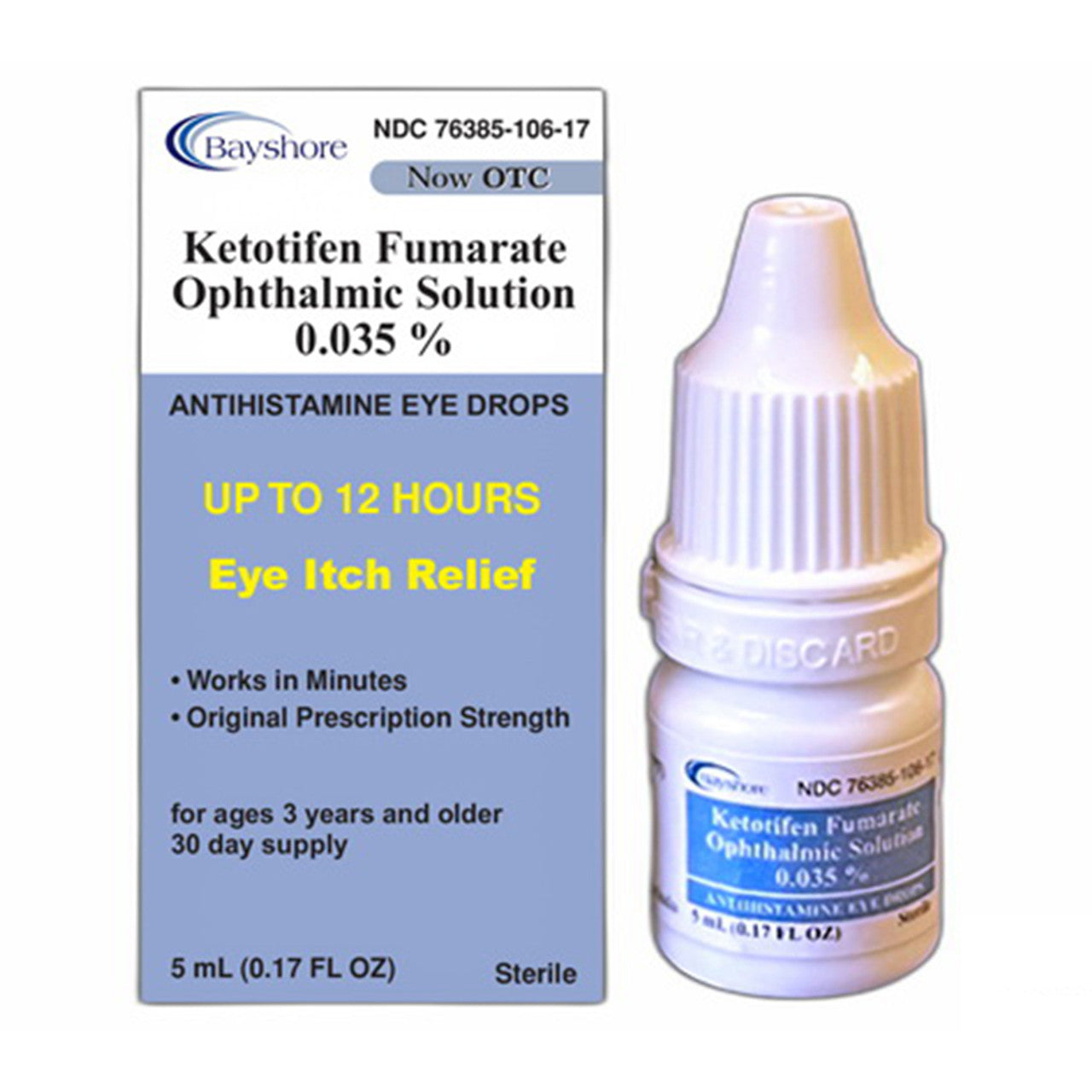 Bay Shore Ketotifen Fumarate Ophthalmic Solution 0.035% Eye Drops, 5 Ml