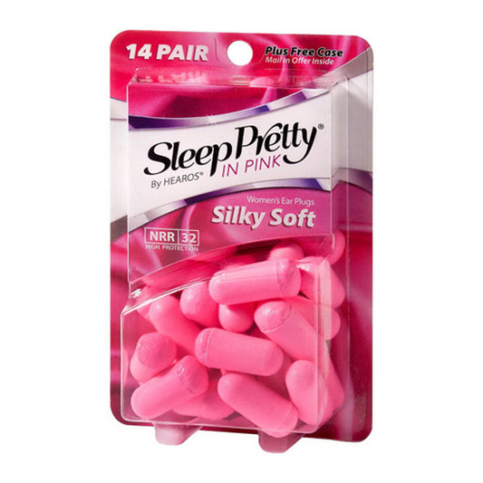 Hearos Sleep Pretty in Pink Silky Soft Ear Plugs for Womens, 14 Pairs