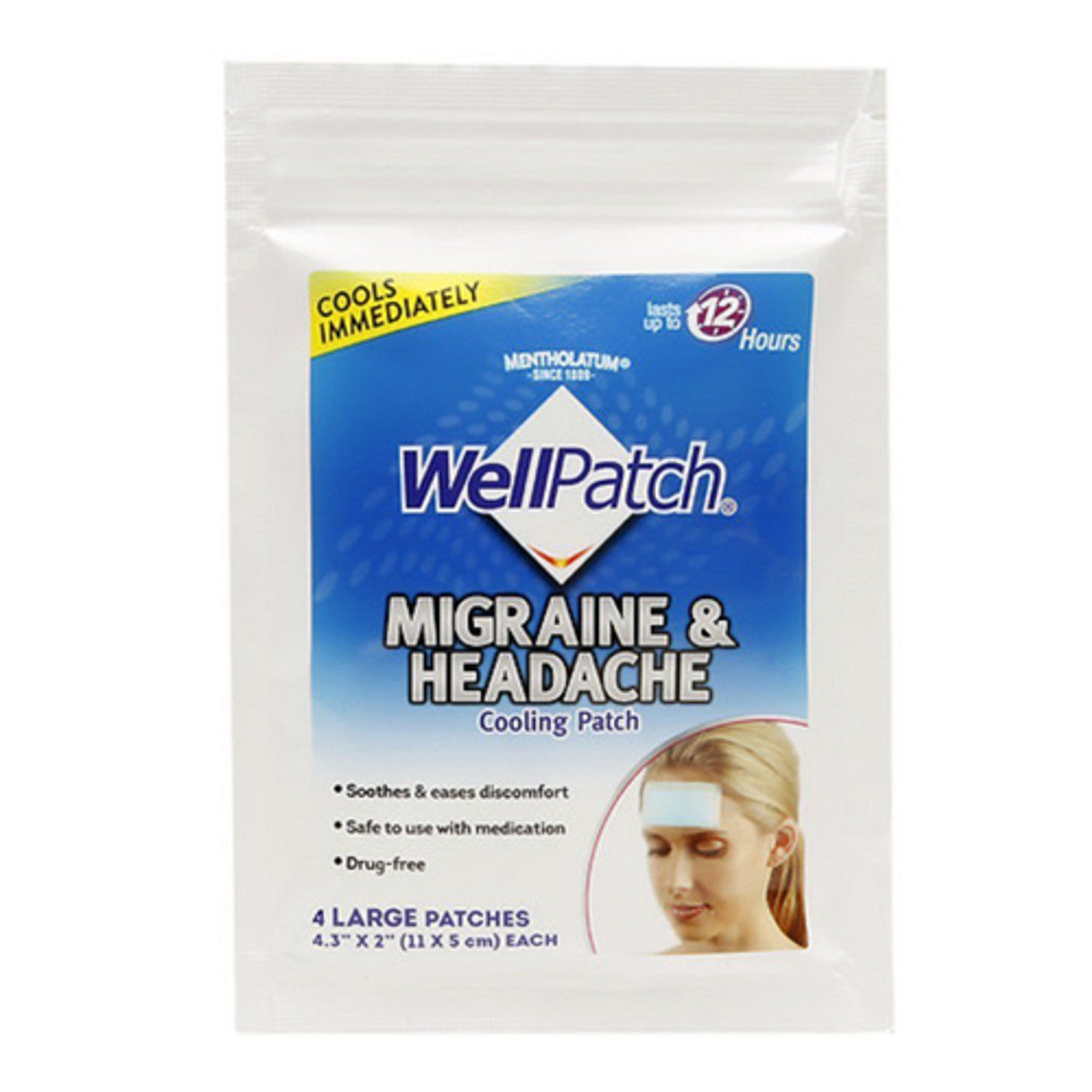 Wellpatch Migraine and Headache Cooling Patch 4 Ea/ 7 Pack