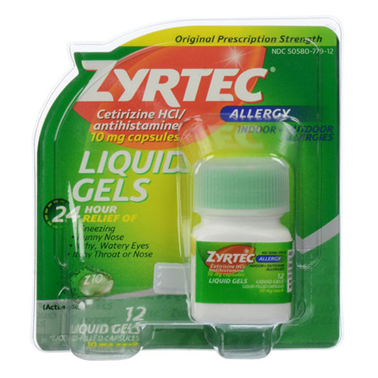 Zyrtec Allergy Liquid Gels 24 Hours Relief Indoor And Outdoor Allergies - 12 Ct