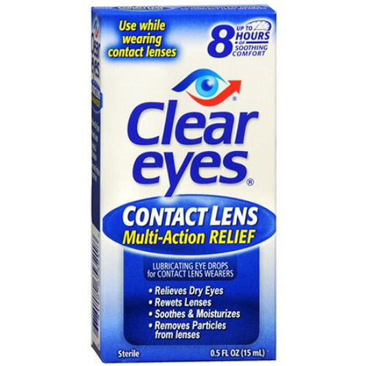 Clear Eyes Clear Contact Lens Relief Eye Drops - 0.5 Oz