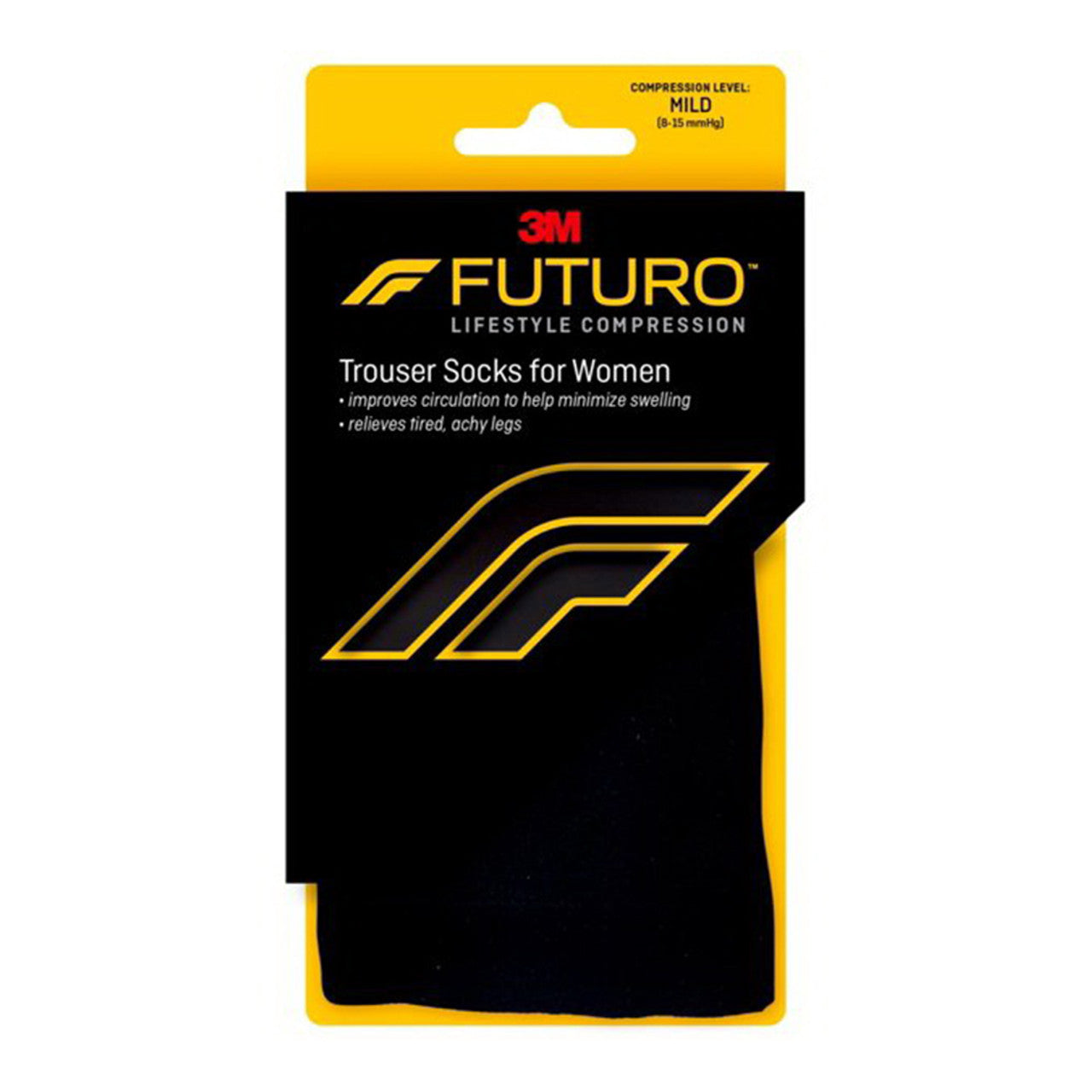 Futuro Energizing Trouser Socks for Women, Mild, Black, Large, 1 Pair