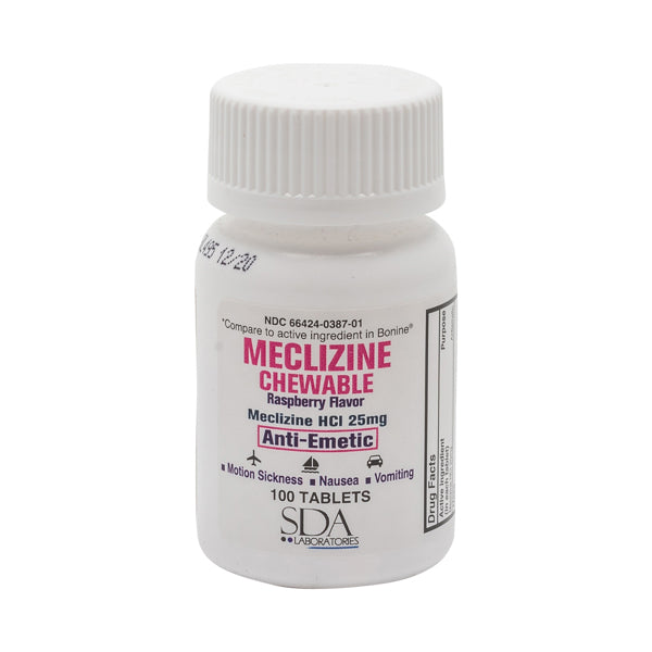 SDA LABS MECLIZINE HCL 25MG CHEWS