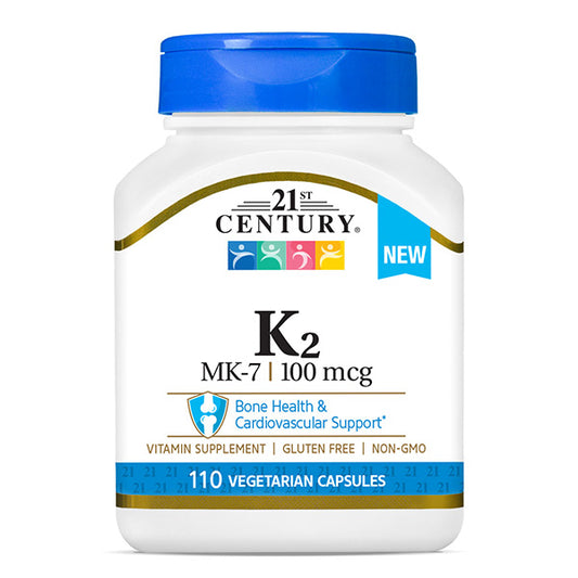 21ST CENTURY HEALTHCARE INC Vitamins amin A Min  K2 (MK-7) 100MCG