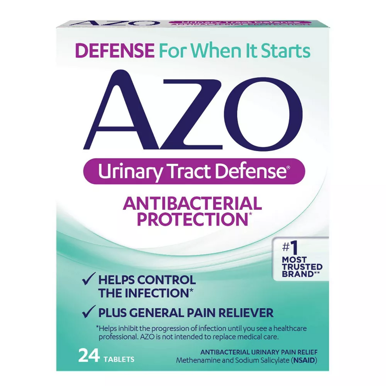 Azo Urinary Tract Defense Antibacterial Protection Tablets, 24 Ea