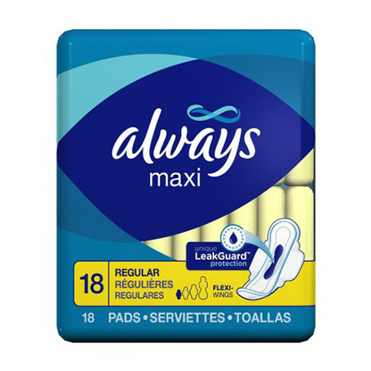 Always Maxi Pads Regular With Flexi-Wings - 18 Pads