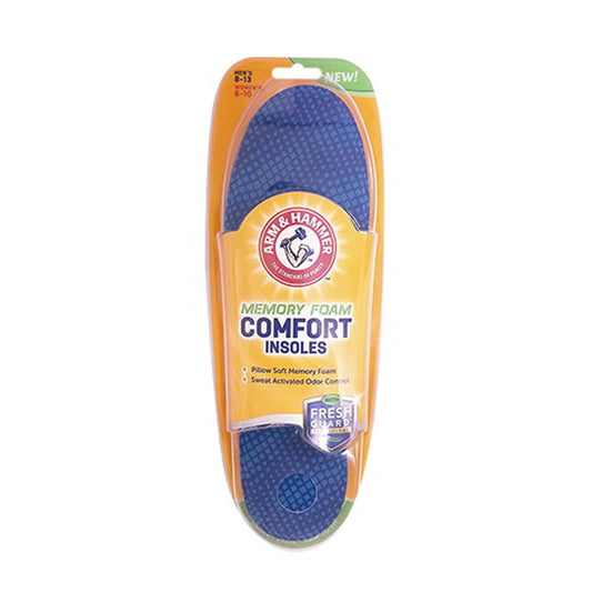 Arm & Hammer Memory Foam Comfort Insoles, Men 8-13, Women 6-10,1 pair