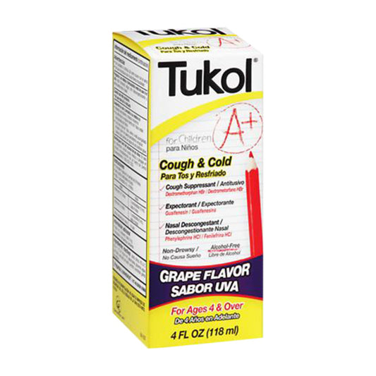 Tukol A+ For Childrens Cough And Cold Syrup, Grape, 4 Oz