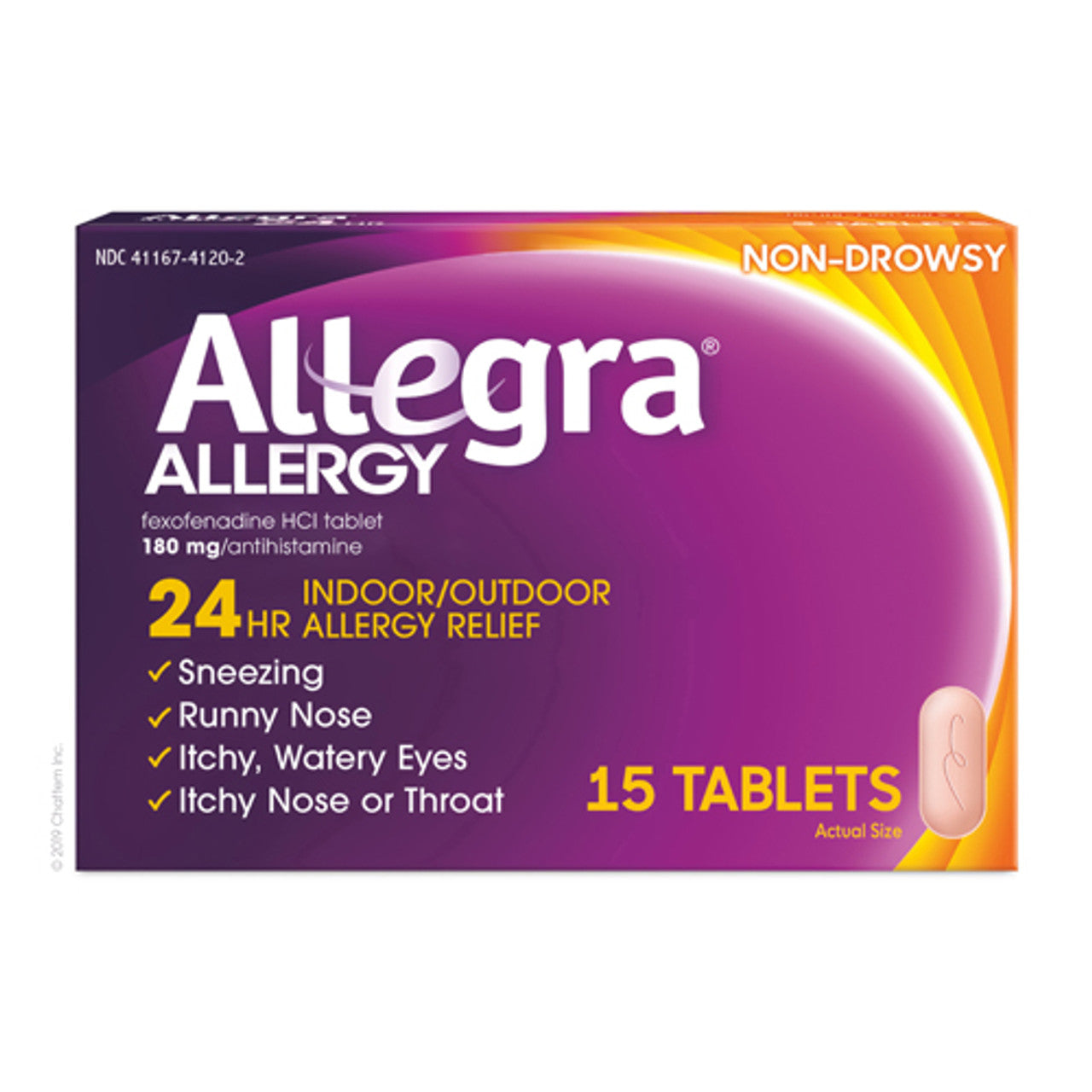 Allegra 24 Hour Allergies Relief Tablets With Fexofenadine 180 Mg - 15 Ea