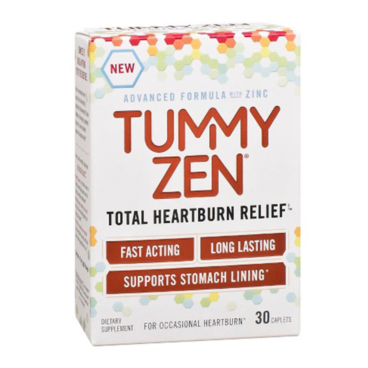 Tummy Zen Total Heartburn Relief Caplets, Dietary Supplements 30 Ea
