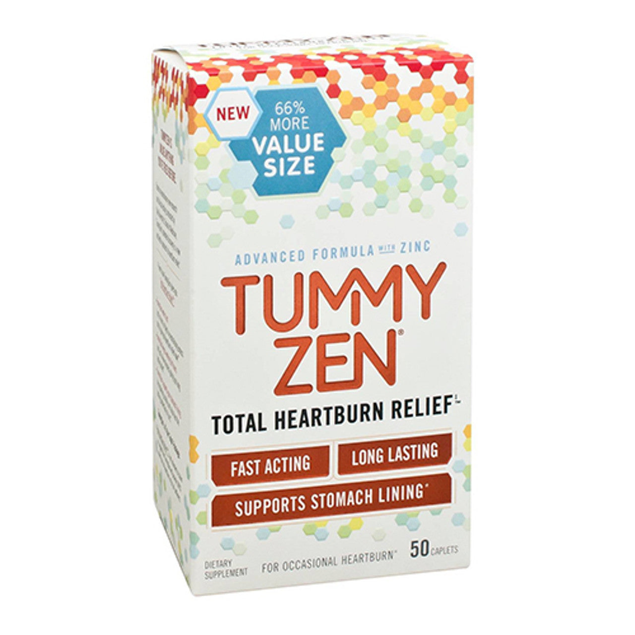 Tummy Zen Total Heartburn Relief Caplets, 50 Ea