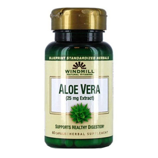 Windmill Natural Vitamins amins Aloe Vera 25 mg Herbal Supplement, 60 Ea