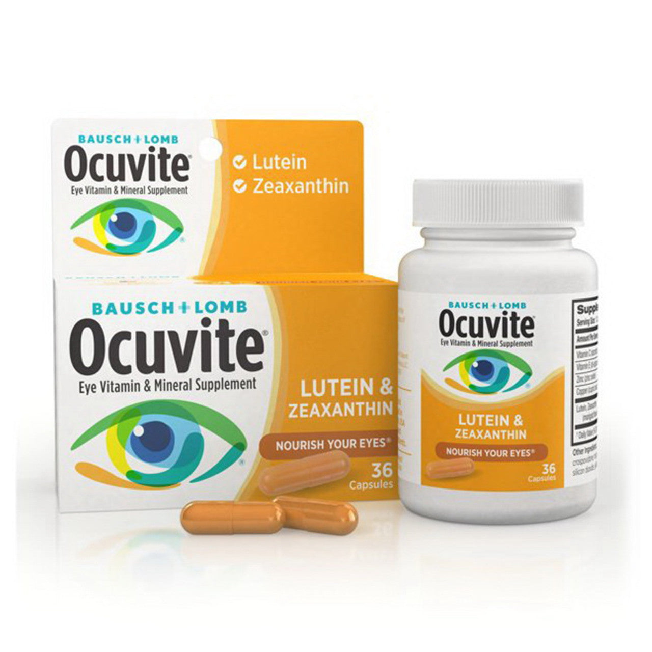 Bausch And Lomb OcuVitamins e With Lutein And Zeaxanthin Capsules, 36 Ea