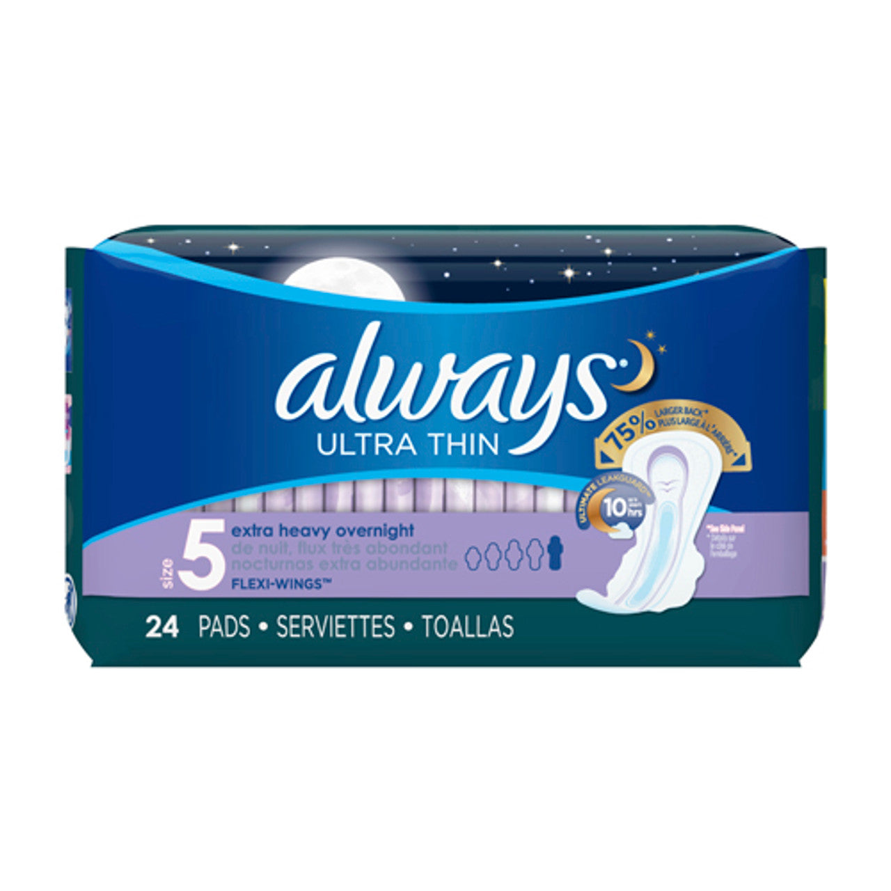 Always Ultra Thin Extra Heavy Overnight Pads, 24 Ea