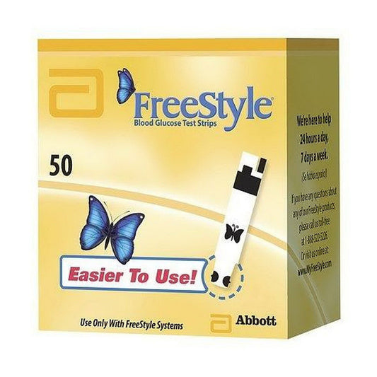 Abbott Free Style Blood Glucose Test Strip, 50 Ea