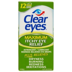 Clear Eyes Eye Drops, Maximum Itchy Eye Relief, 0.5 oz