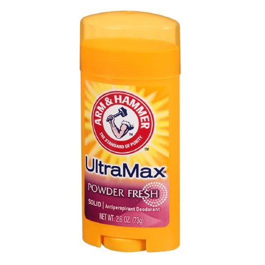 Arm & Hammer Ultramax Deodorant Antiperspirant Invisible Solid, Powder Fresh - 2.6 Oz