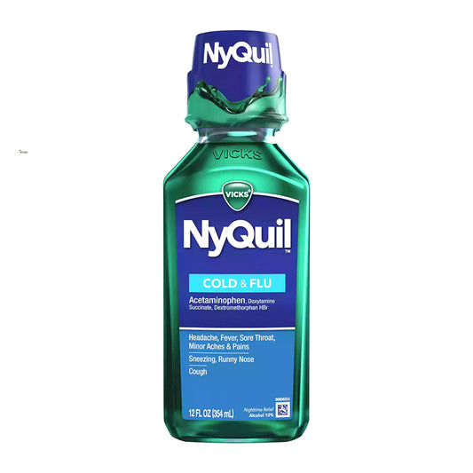 Vicks Nyquil Cold And Flu Nighttime Relief Liquid, 12 Oz