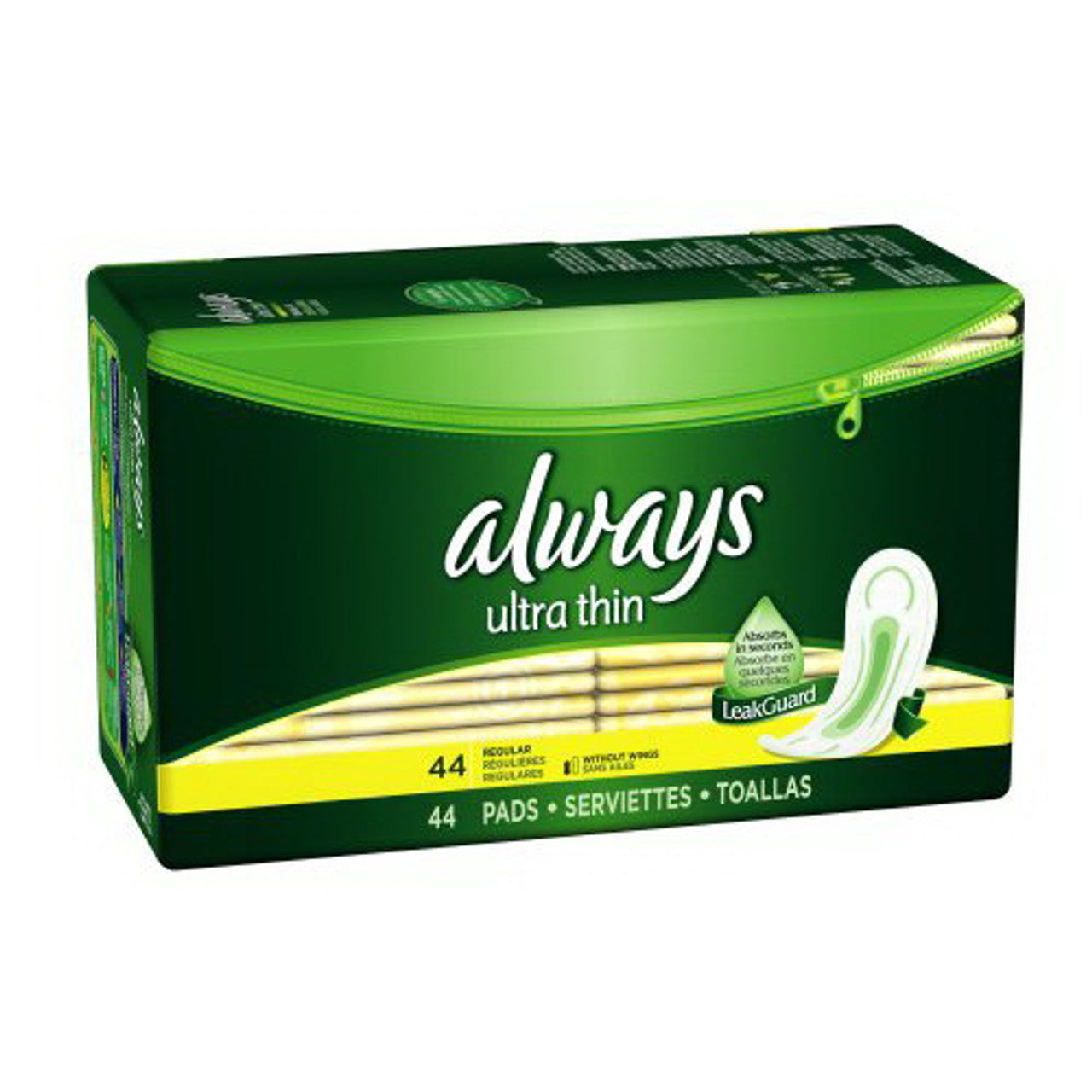 Always Ultra Thin Maxi Pads, Regular (31484) - 44 Ea, 3 Pack