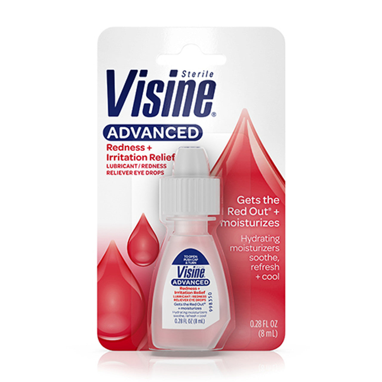 Visine Advanced Redness plus Irritation Relief Eye Drops, Sterile, 0.28 Oz