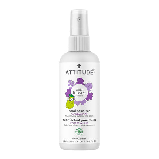 Attitude Super Leaves Hand Sanitizer Spray for Kids, Vanilla and Pear, 3.5 Oz