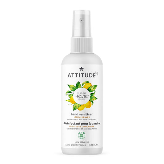 Attitude Super Leaves Hand Sanitizer Spray, Lemon Leaves, 3.5 Oz