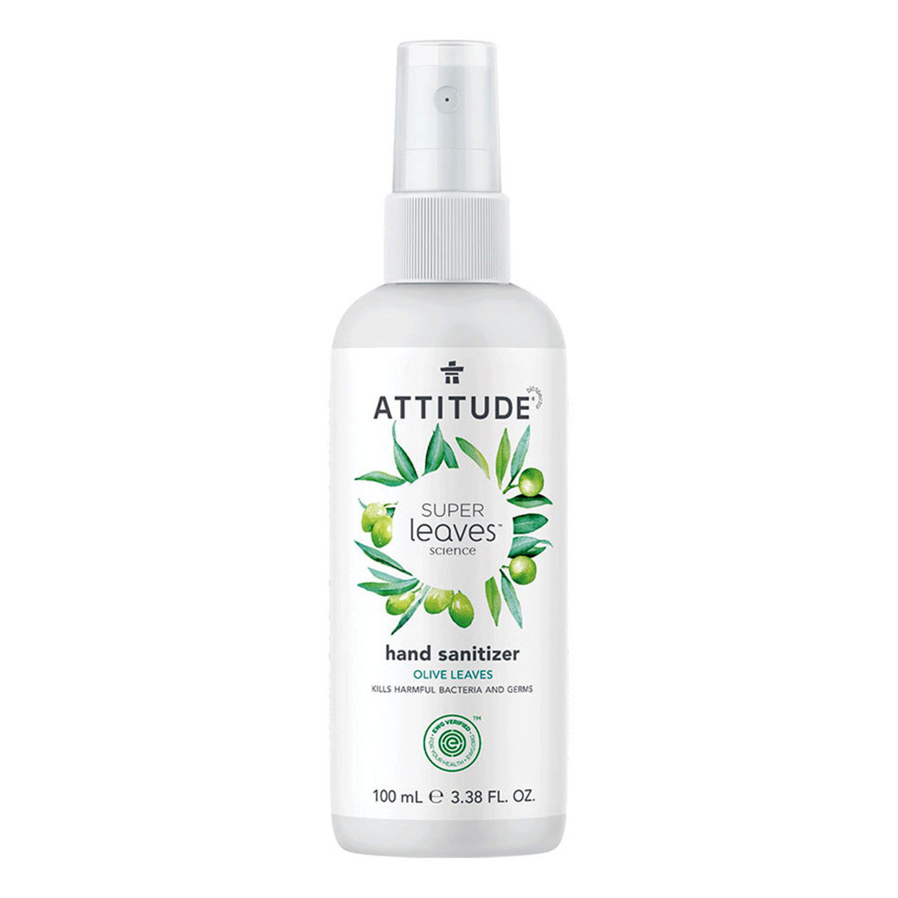 Attitude Super Leaves Hand Sanitizer Spray, Olive Leaves, 3.5 Oz