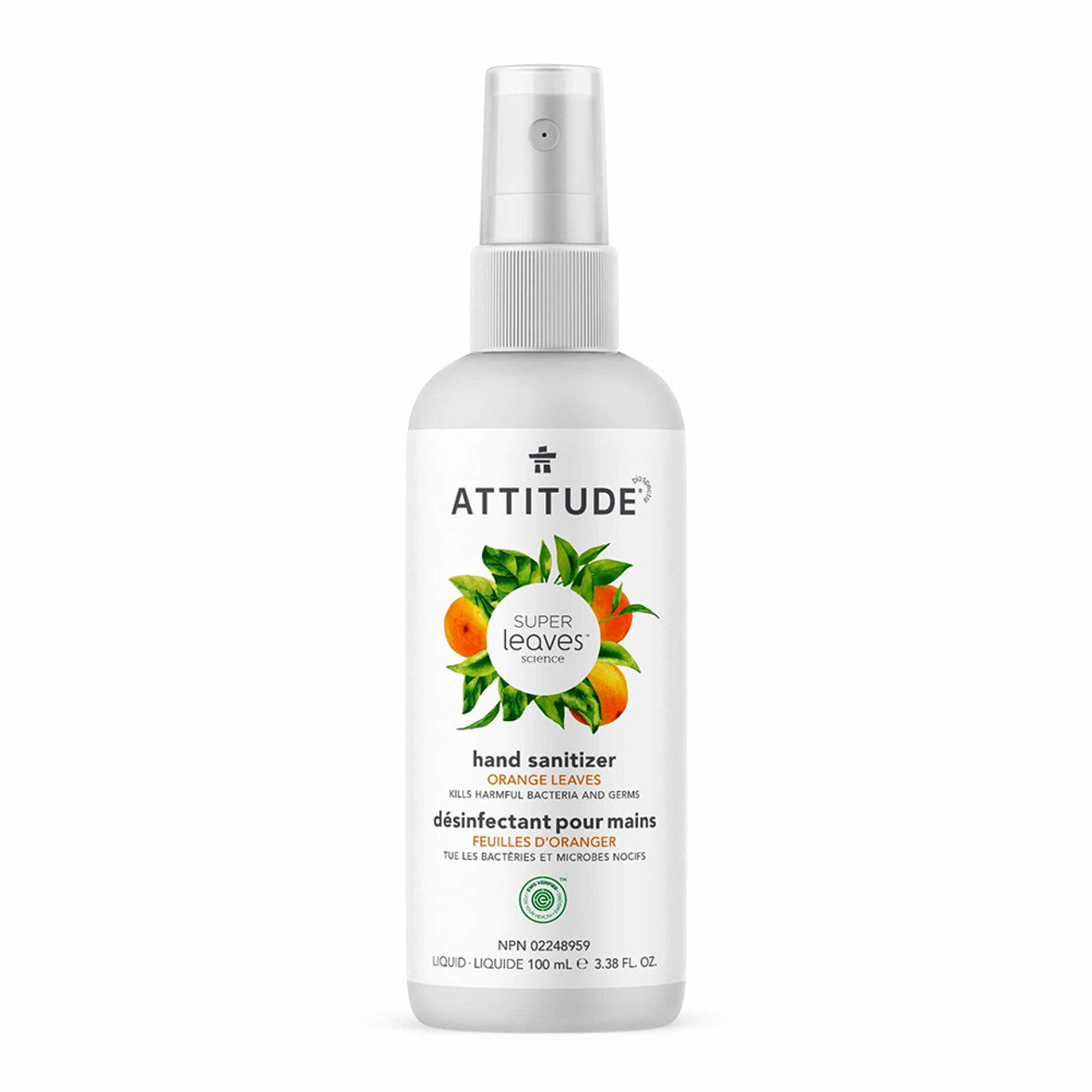 Attitude Super Leaves Hand Sanitizer Spray, Orange Leaves, 3.5 Oz