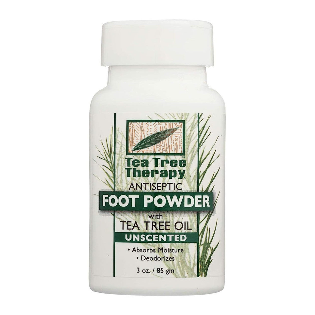 Tea Tree Therapy Antiseptic Foot Powder with Tea Tree Oil, Unscented, 3 Oz