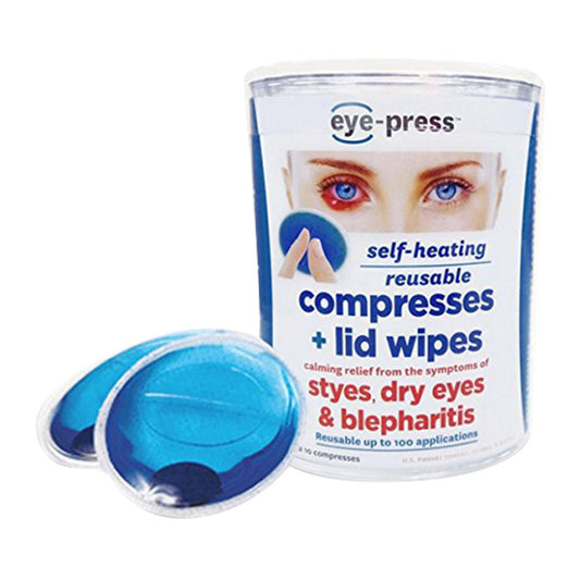 Eye Press Self Heating Reusable Warm Compresses with Lid Wipes For Eyes, 10 Ea