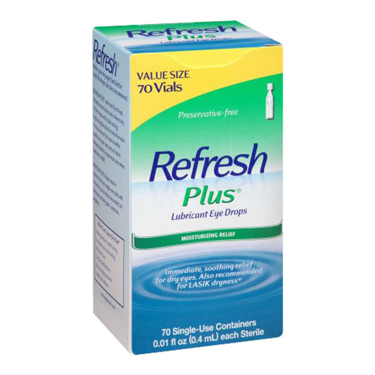 Allergan Refresh Plus Lubricant Eye Drops For Mild To Moderate Dry Eye Including Lasik Dryness, Value Size - 70 Ea