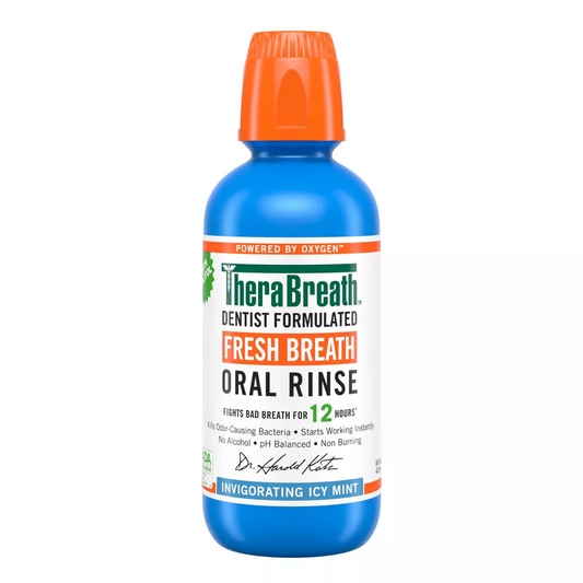 Therabreath Fresh Breath Oral Rinse, Invigorating Icy Mint, 16 Oz