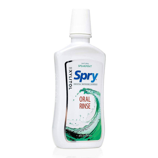 Spry Natural Mouthwash Dental Defense Oral Rinse, Spearmint, 16 Oz