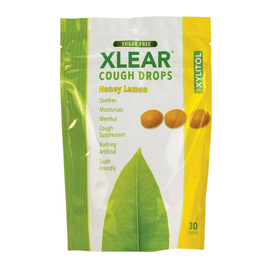 Xlear Sugar Free Honey Lemon Cough Drops, 30 Ea